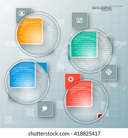vector abstract 3d paper infographic elements.Circular infographics