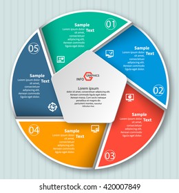 vector abstract 3d paper infographic elements.Circular infographics
