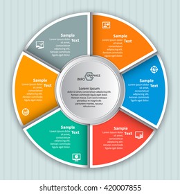 vector abstract 3d paper infographic elements.Circular infographics