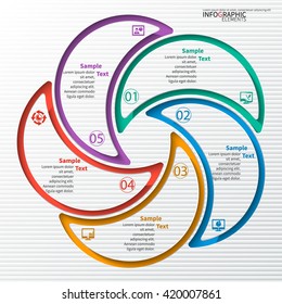 vector abstract 3d paper infographic elements.Circular infographics