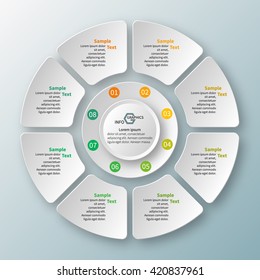 vector abstract 3d paper infographic elements.Circular infographics