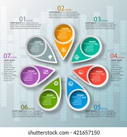 vector abstract 3d paper infographic elements.Circular infographics