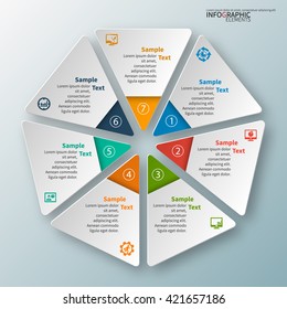 vector abstract 3d paper infographic elements.Circular infographics