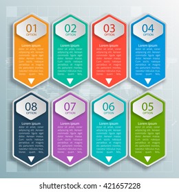 vector abstract 3d paper infographic elements.Hexagon infographics.Honeycomb design
