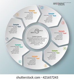 vector abstract 3d paper infographic elements.Circular infographics