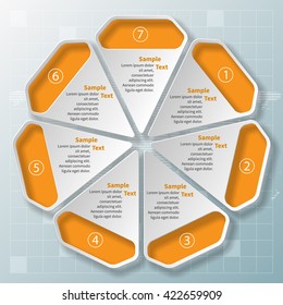 vector abstract 3d paper infographic elements.Circular infographics