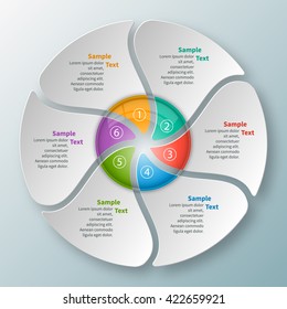 vector abstract 3d paper infographic elements.Circular infographics