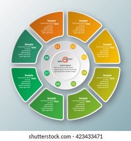 vector abstract 3d paper infographic elements.Circular infographics