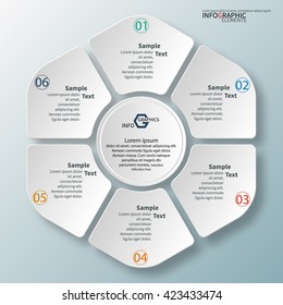 vector abstract 3d paper infographic elements.Circular infographics