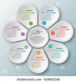 vector abstract 3d paper infographic elements.Circular infographics