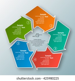 vector abstract 3d paper infographic elements.Circular infographics