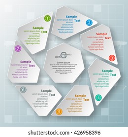 vector abstract 3d paper infographic elements.Circular infographics