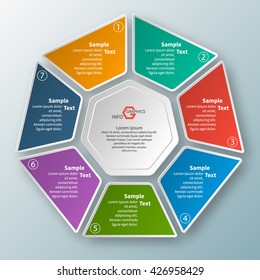 vector abstract 3d paper infographic elements.Circular infographics