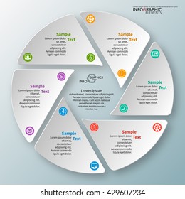 vector abstract 3d paper infographic elements.Circular infographics