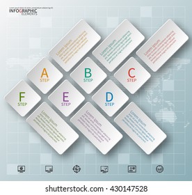 vector abstract 3d paper infographic elements. Business infographics