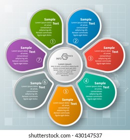 vector abstract 3d paper infographic elements. Circular infographics