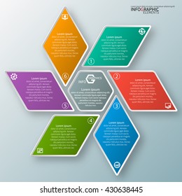 vector abstract 3d paper infographic elements.Circular infographics