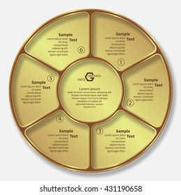 vector abstract 3d paper infographic elements.Circular infographics