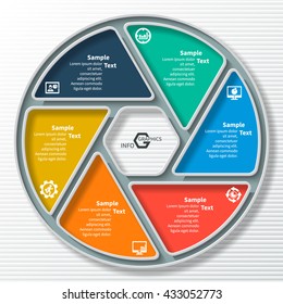 vector abstract 3d paper infographic elements.Circular infographics