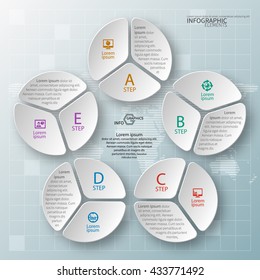 vector abstract 3d paper infographic elements.Circular infographics