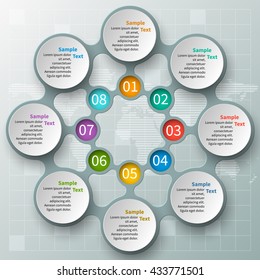 vector abstract 3d paper infographic elements.Circular infographics