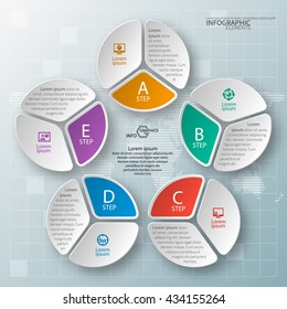 vector abstract 3d paper infographic elements.Circular infographics