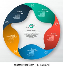 vector abstract 3d paper infographic elements.Circular infographics