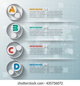 vector abstract 3d paper infographic elements.Circular infographics