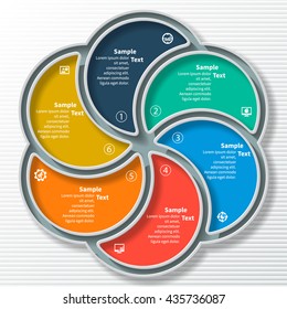 vector abstract 3d paper infographic elements.Circular infographics