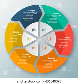 vector abstract 3d paper infographic elements.Circular infographics