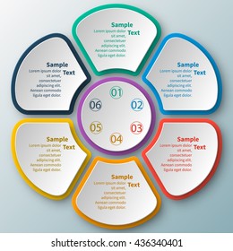 vector abstract 3d paper infographic elements.Circular infographics