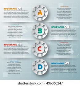 vector abstract 3d paper infographic elements.Circular infographics