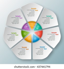 vector abstract 3d paper infographic elements.Circular infographics