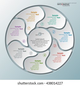 vector abstract 3d paper infographic elements.Circular infographics