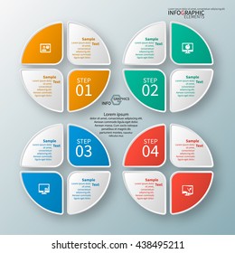 vector abstract 3d paper infographic elements.Circular infographics