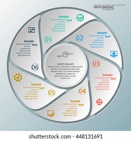 vector abstract 3d paper infographic elements.Circular infographics