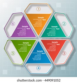 vector abstract 3d paper infographic elements.Circular infographics