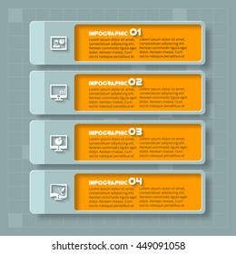vector abstract 3d paper infographic elements.