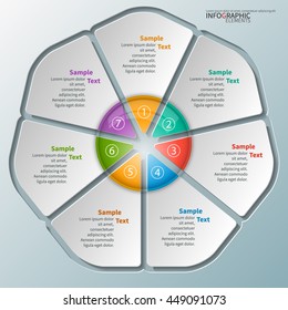 vector abstract 3d paper infographic elements.Circular infographics