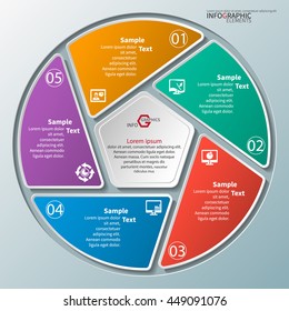vector abstract 3d paper infographic elements.Circular infographics