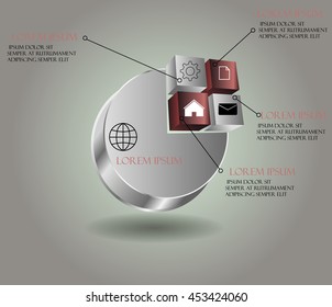 vector abstract 3d paper infographic elements.Metaball infographics.Round elements