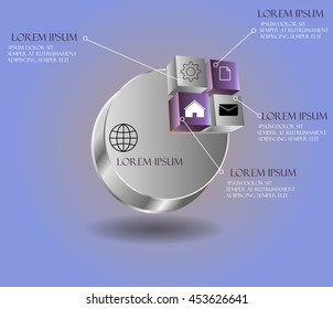 vector abstract 3d paper infographic elements.Metaball infographics.Round elements