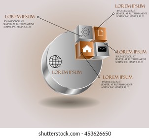 vector abstract 3d paper infographic elements.Metaball infographics.Round elements
