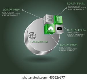 vector abstract 3d paper infographic elements.Metaball infographics.Round elements