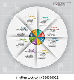 vector abstract 3d paper infographic elements.Circular infographics