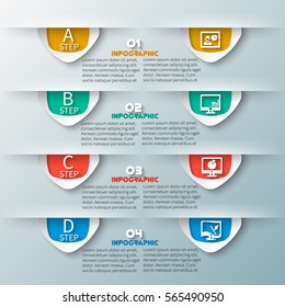 vector abstract 3d paper infographic elements.
