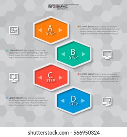 vector abstract 3d paper infographic elements.