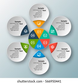 vector abstract 3d paper infographic elements.Circular infographics