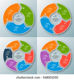 vector abstract 3d paper infographic elements.Circular infographics