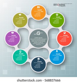 vector abstract 3d paper infographic elements.Metaball infographics.Round elements
